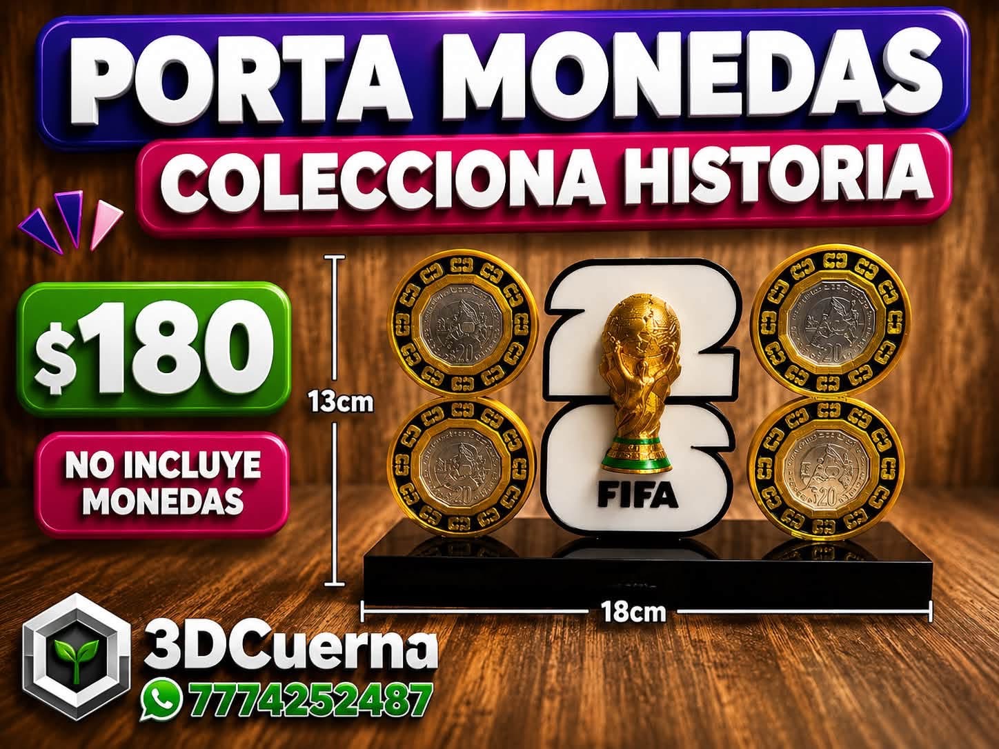 Portamonedas impreso en 3D