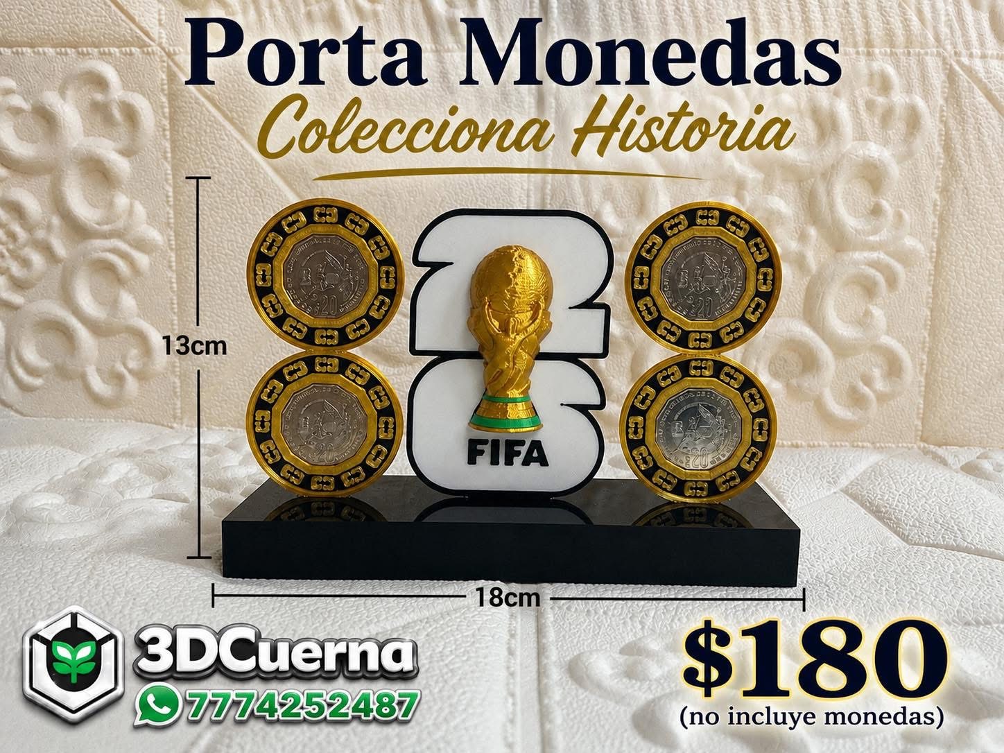 Portamonedas 3D en fondo claro
