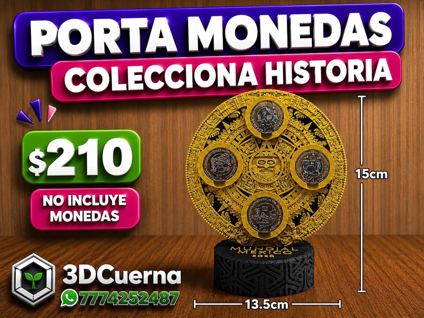 Portamonedas coleccionable impreso en 3D